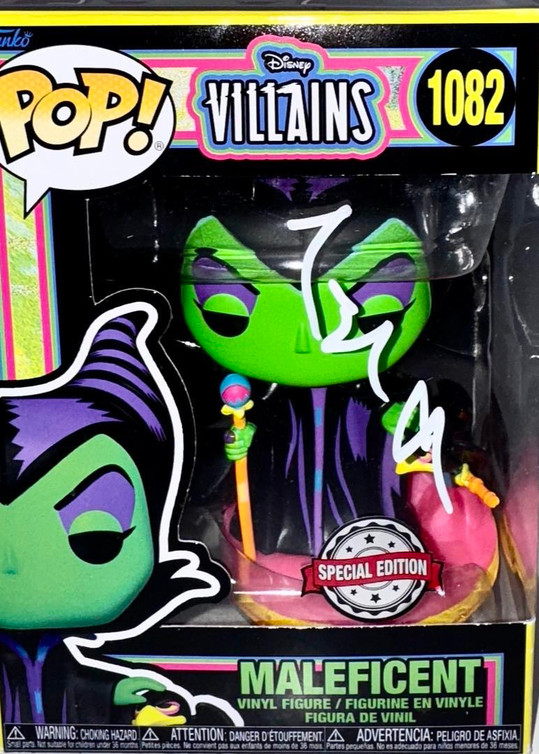 Angelina Jolie Signed Funko Pop #1082 Maleficent Disney Villains - SWAU